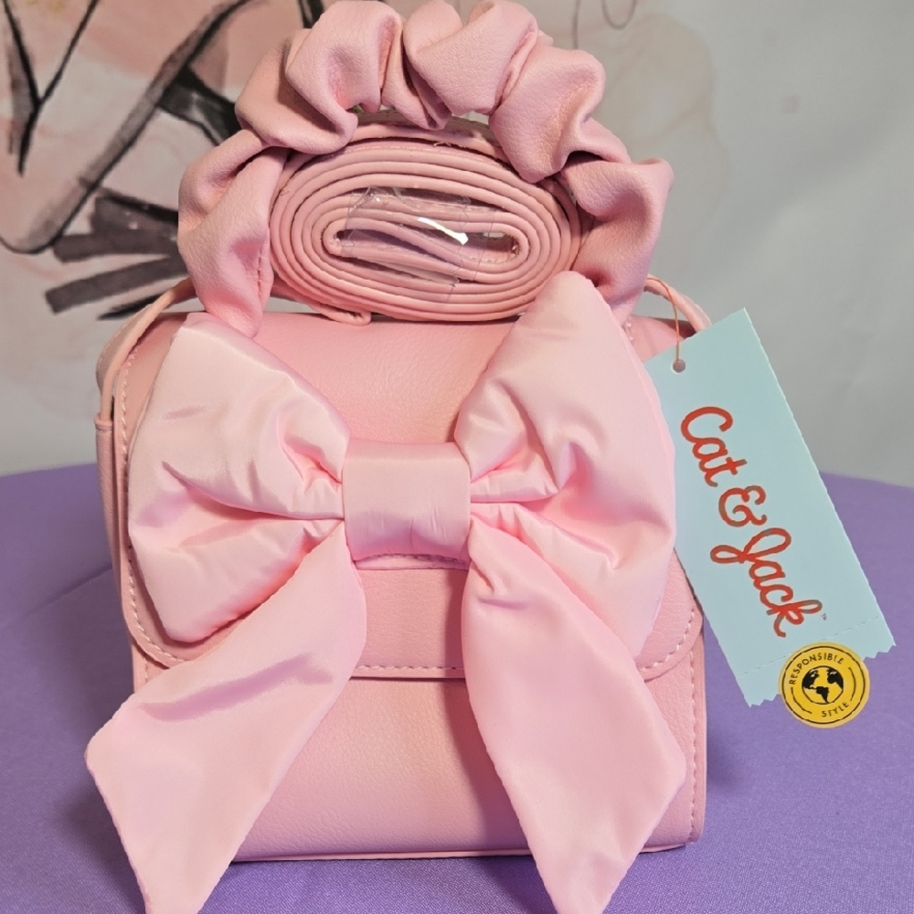 Cat & Jack Light Pink Bow Purse